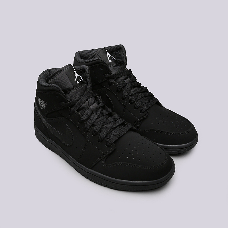 мужские черные кроссовки Jordan 1 Mid 554724-040 - цена, описание, фото 2